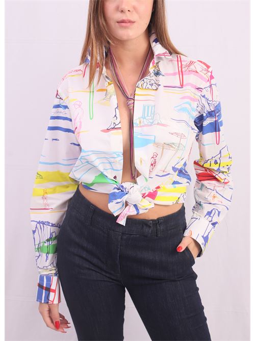 tailored shirt with beach print Laboratorio Capri | AUGUSTOSPIAGGIA